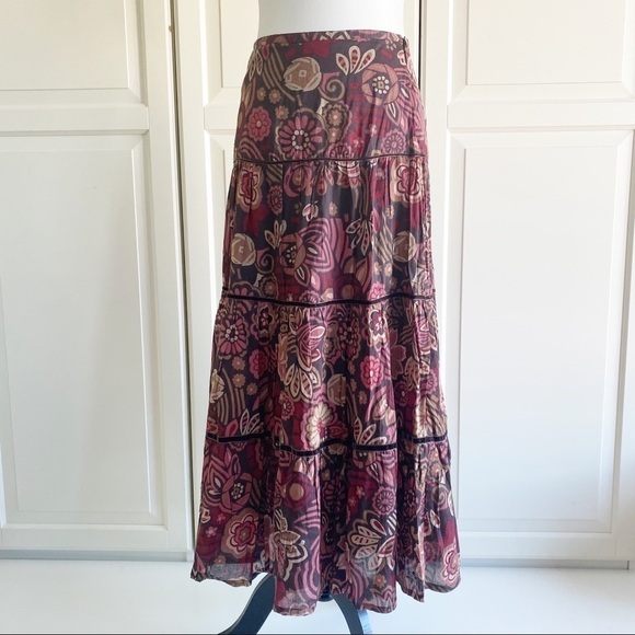 Monsoon | Hobo Style Embroidered Lined Skirt Size UK 8 / US 6 - Picture 2 of 8
